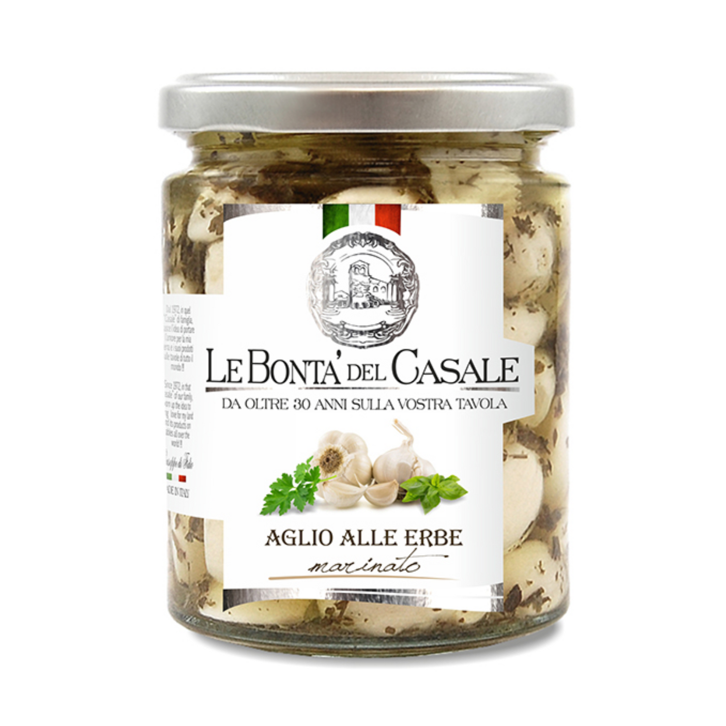 Knoblauch mit Kräutern mariniert 280 g – Le Bonta del Casale