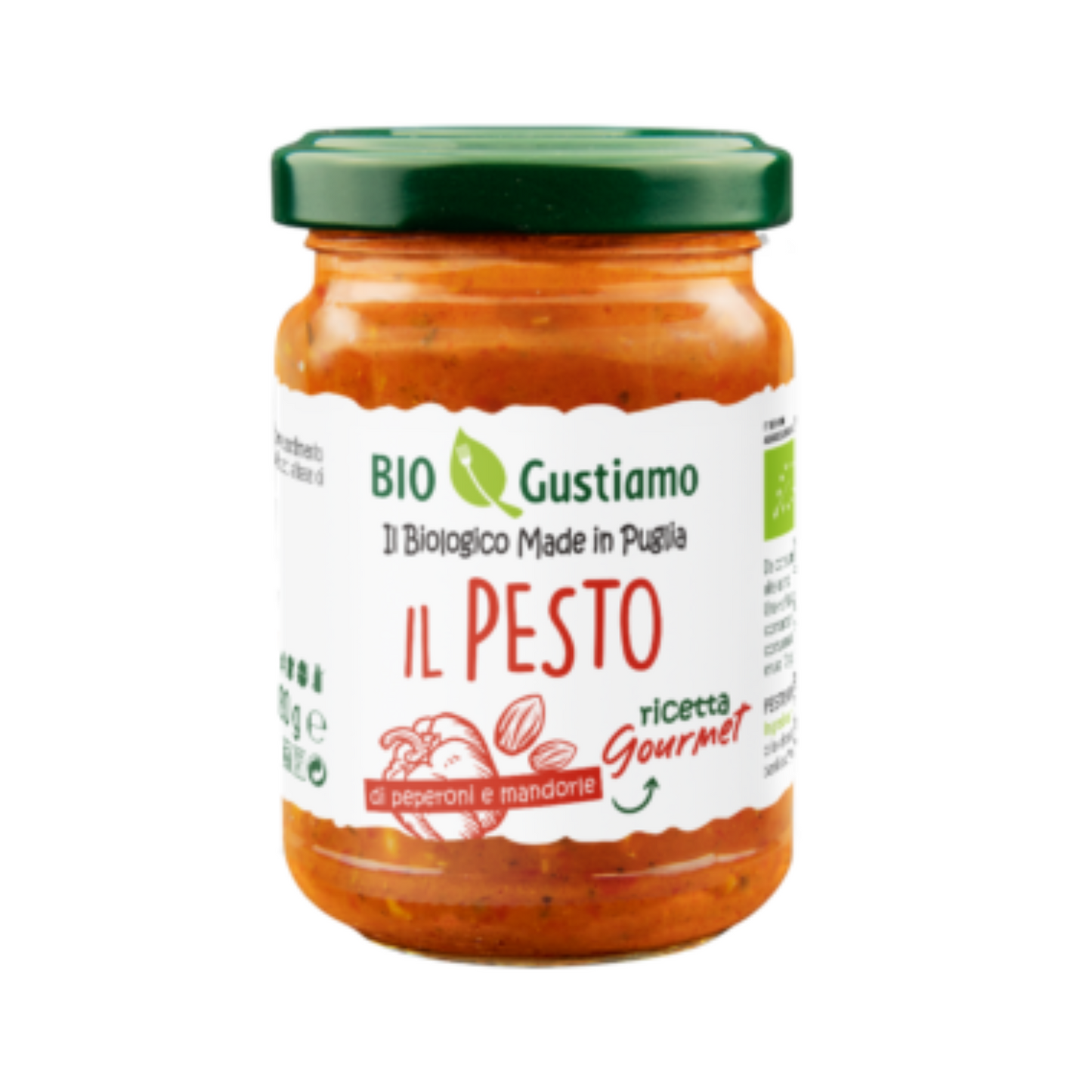 Bio Pesto aus Paprika und Mandeln 130 g – Gustiamo