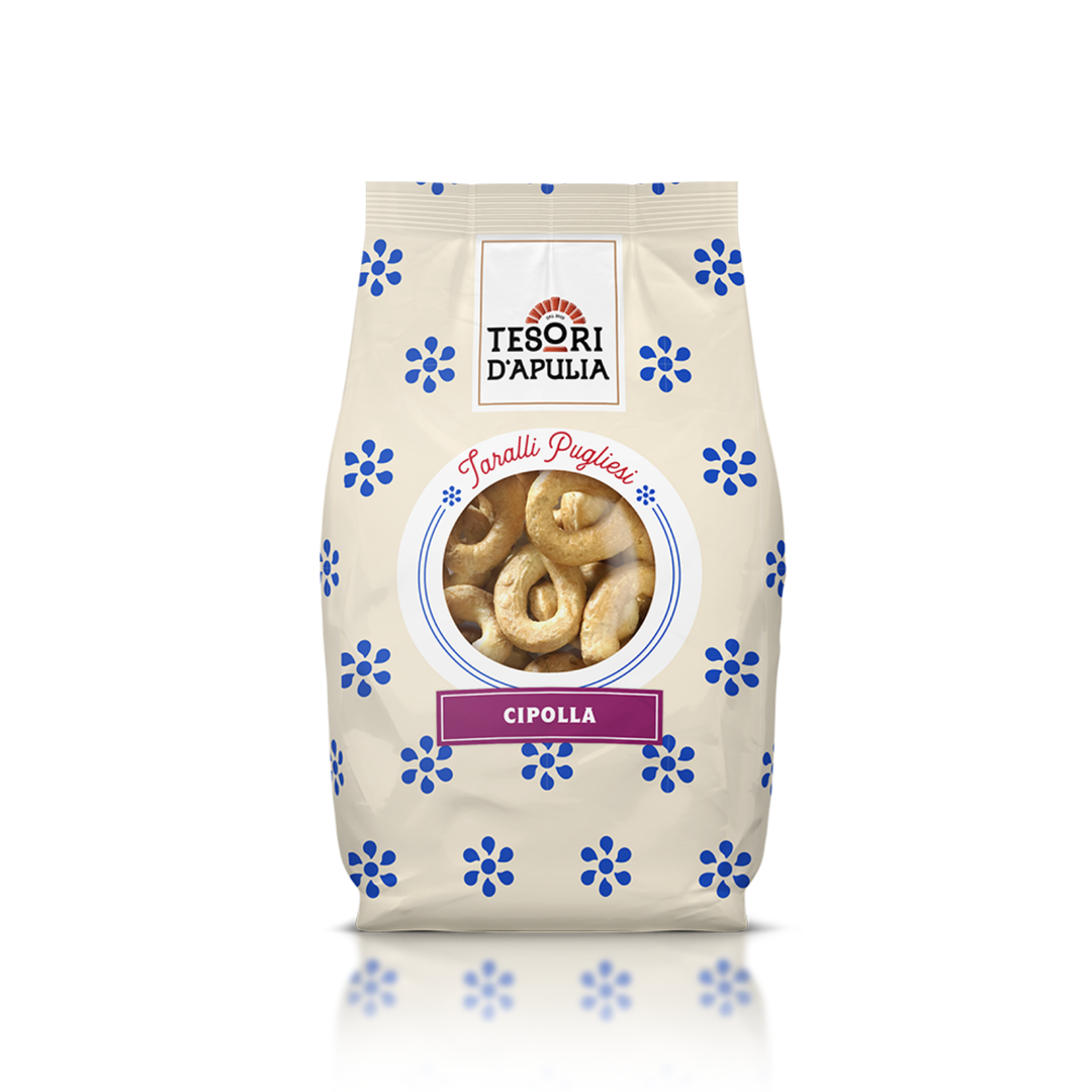 Tesori d’Apulia – Taralli mit Zwiebel - 400 g