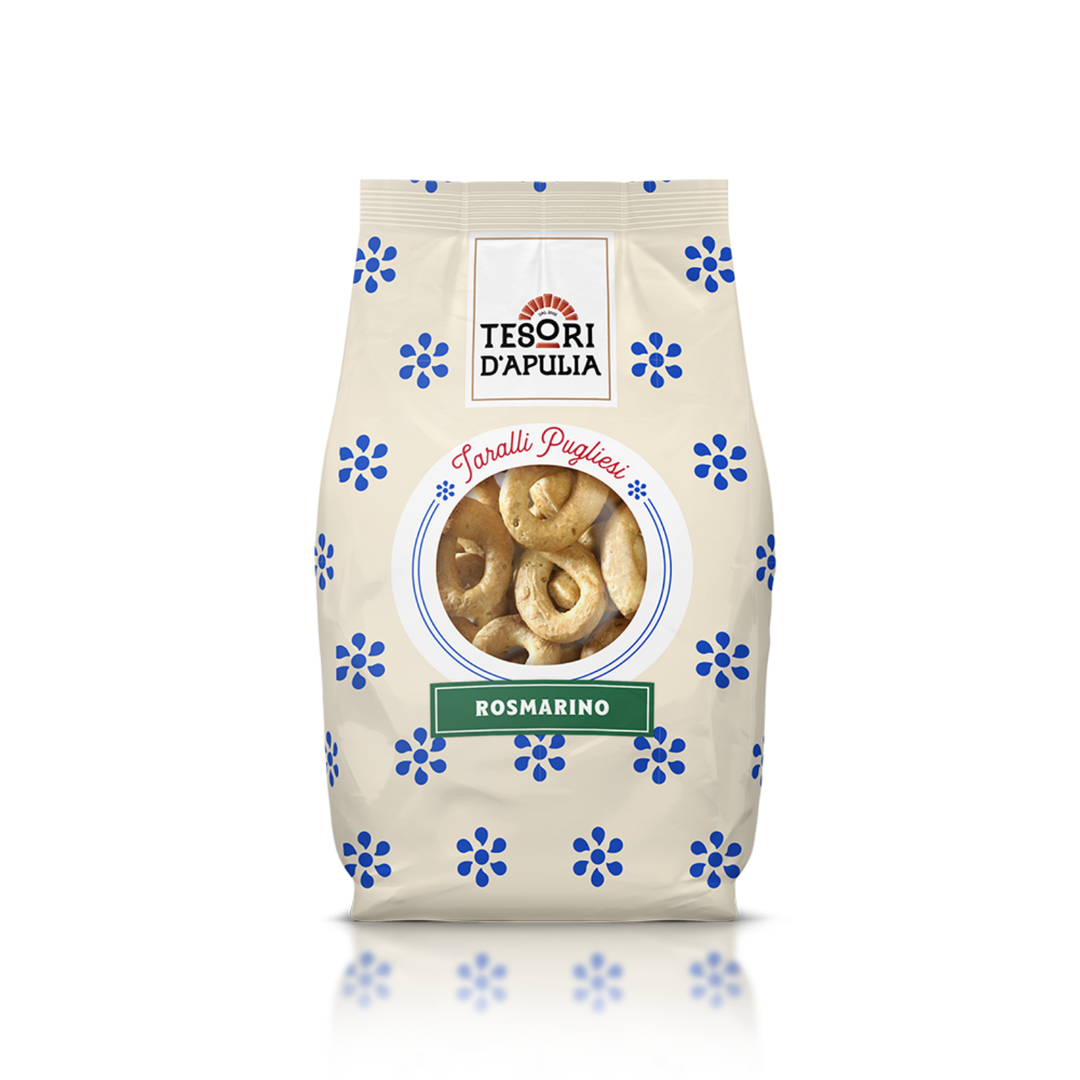 Tesori d’Apulia – Taralli mit Rosmarin - 400 g