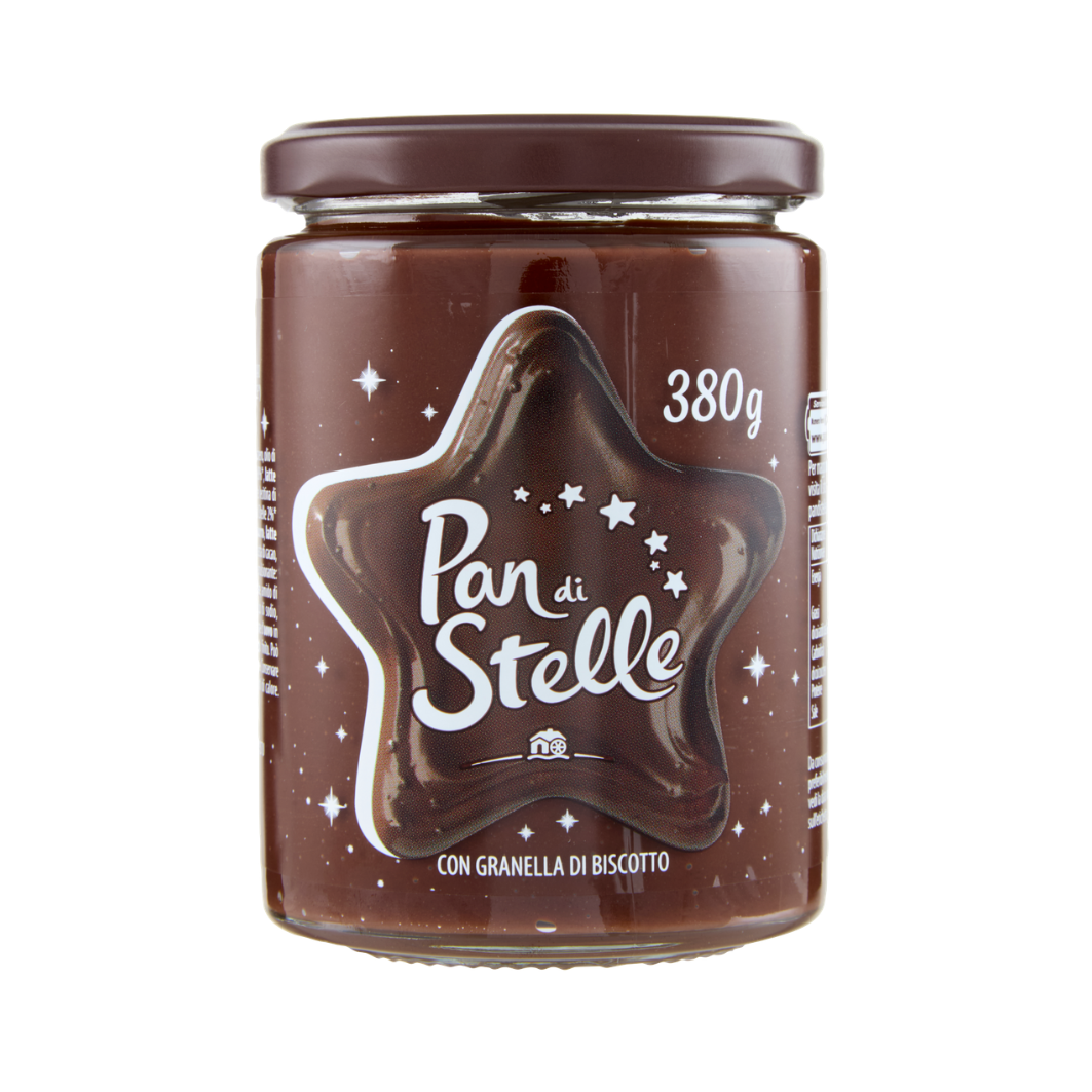 Pan di Stelle Crema – Italienische Haselnuss-Schokoladencreme mit Keksstückchen, 380 g