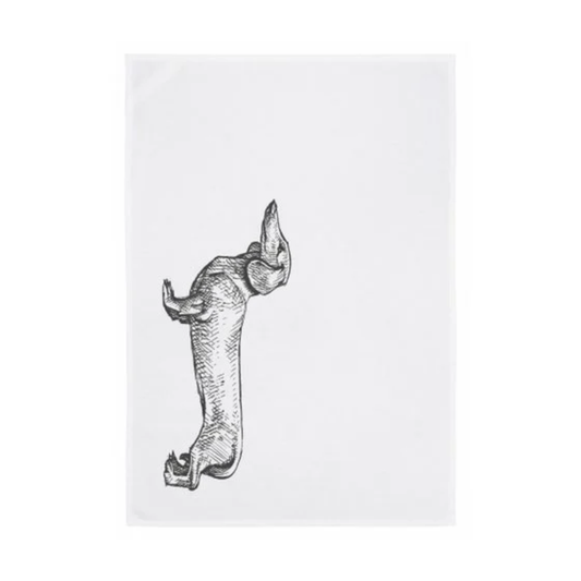 Geschirrtuch weiss, DACKEL, dunkelgrau - 17;30 Hamburg