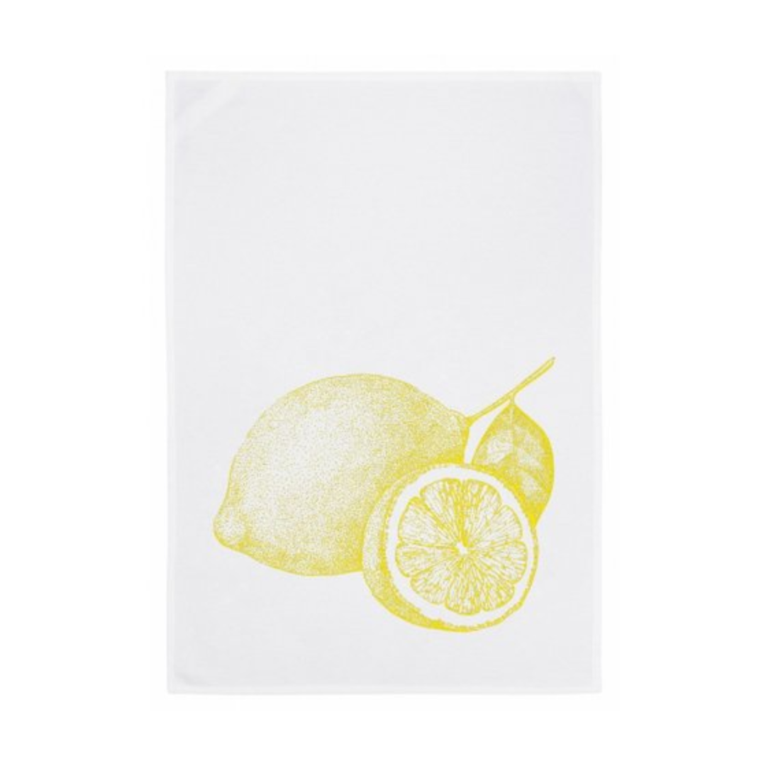 Geschirrtuch weiss, ZITRONE, gelb - 17;30 Hamburg