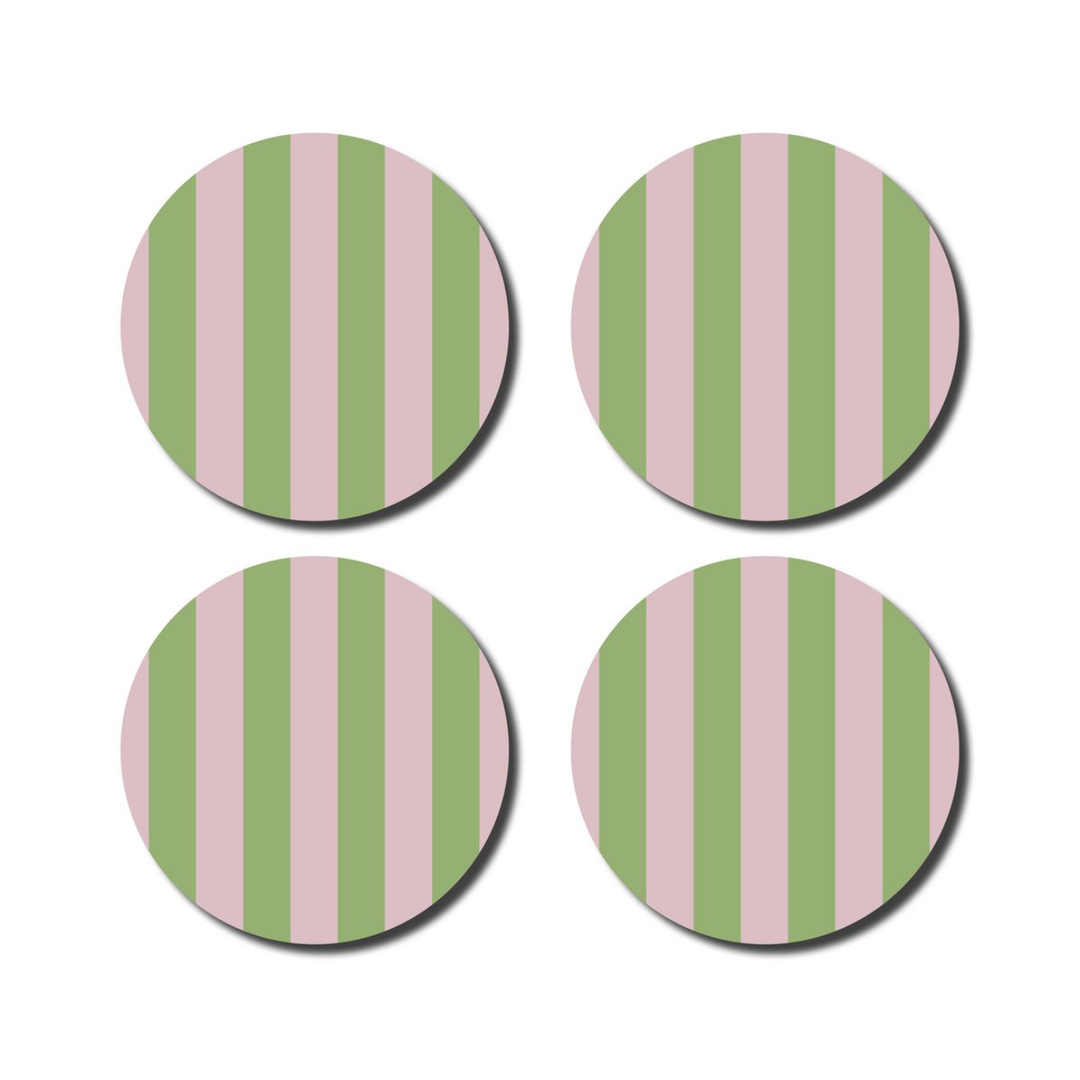 Untersetzer „Coasters for every drink“ – Rosa & Grün