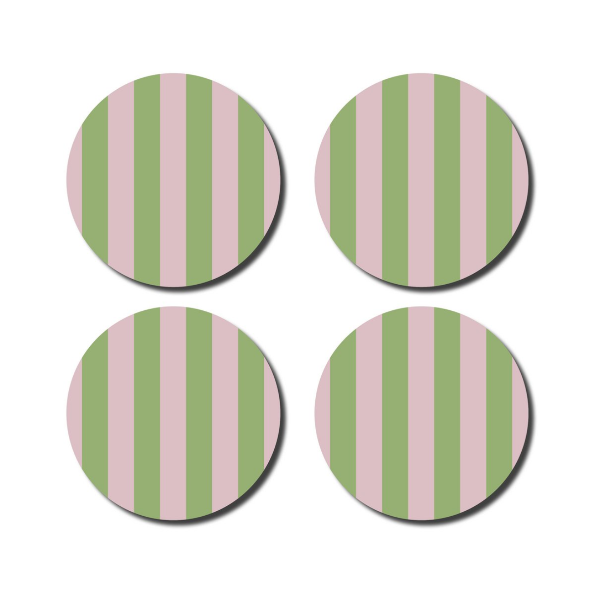 Untersetzer „Coasters for every drink“ – Rosa & Grün