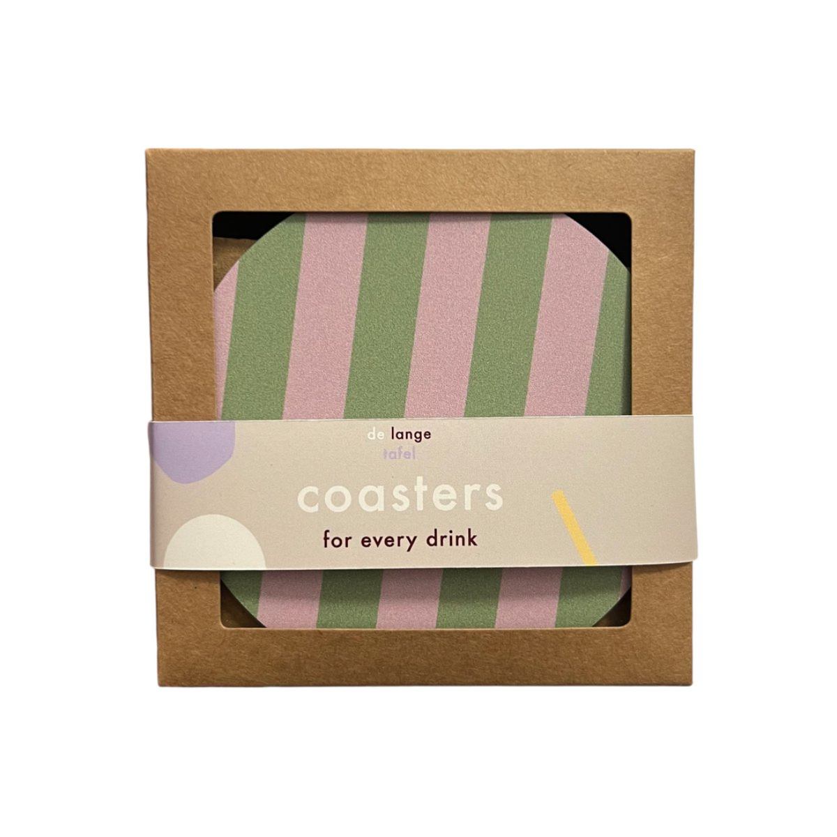 Untersetzer „Coasters for every drink“ – Rosa & Grün