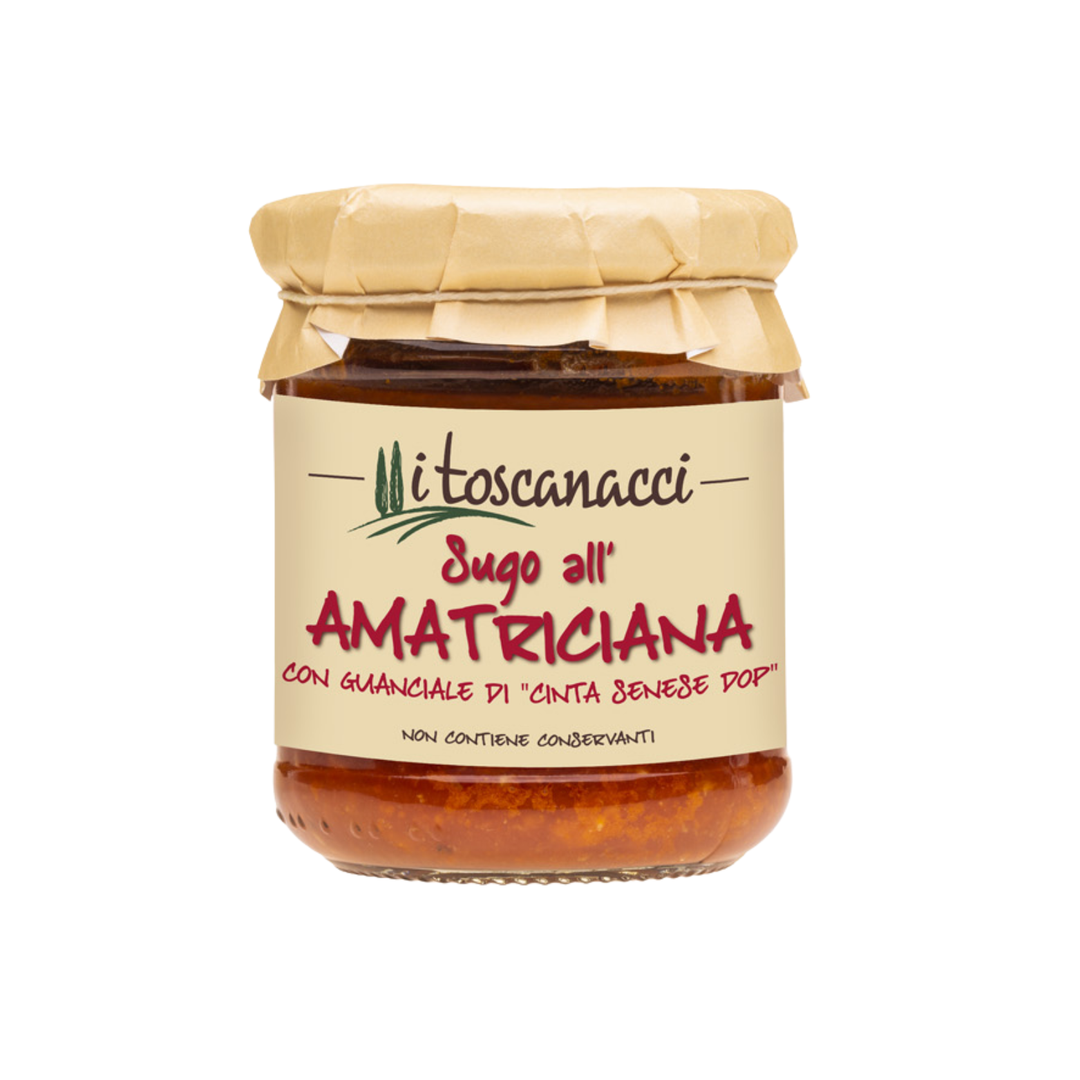 Traditionelle Amatriciana-Sauce mit Guanciale, 180 g - I Toscanacci