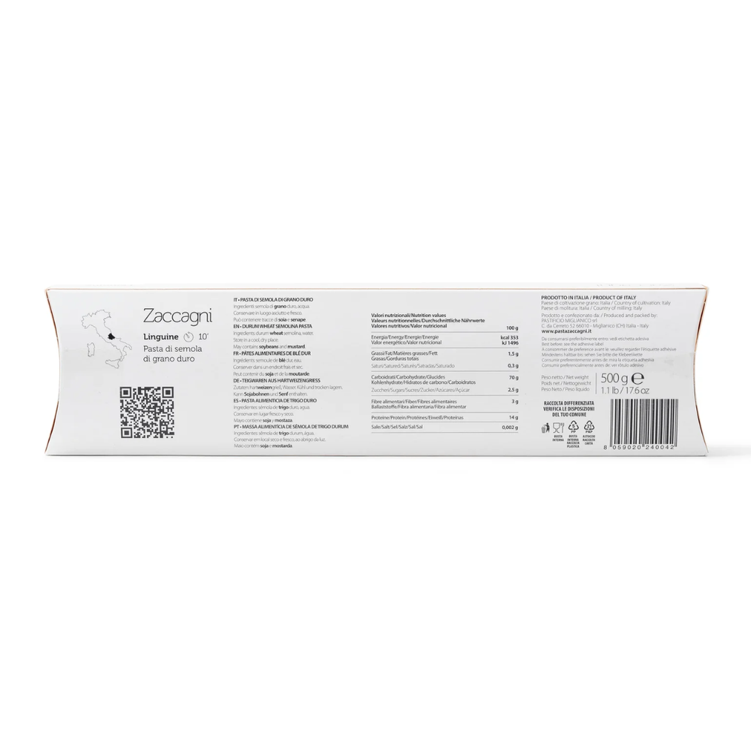 Zaccagni Linguine 500 g | Italienische Pasta aus den Abruzzen