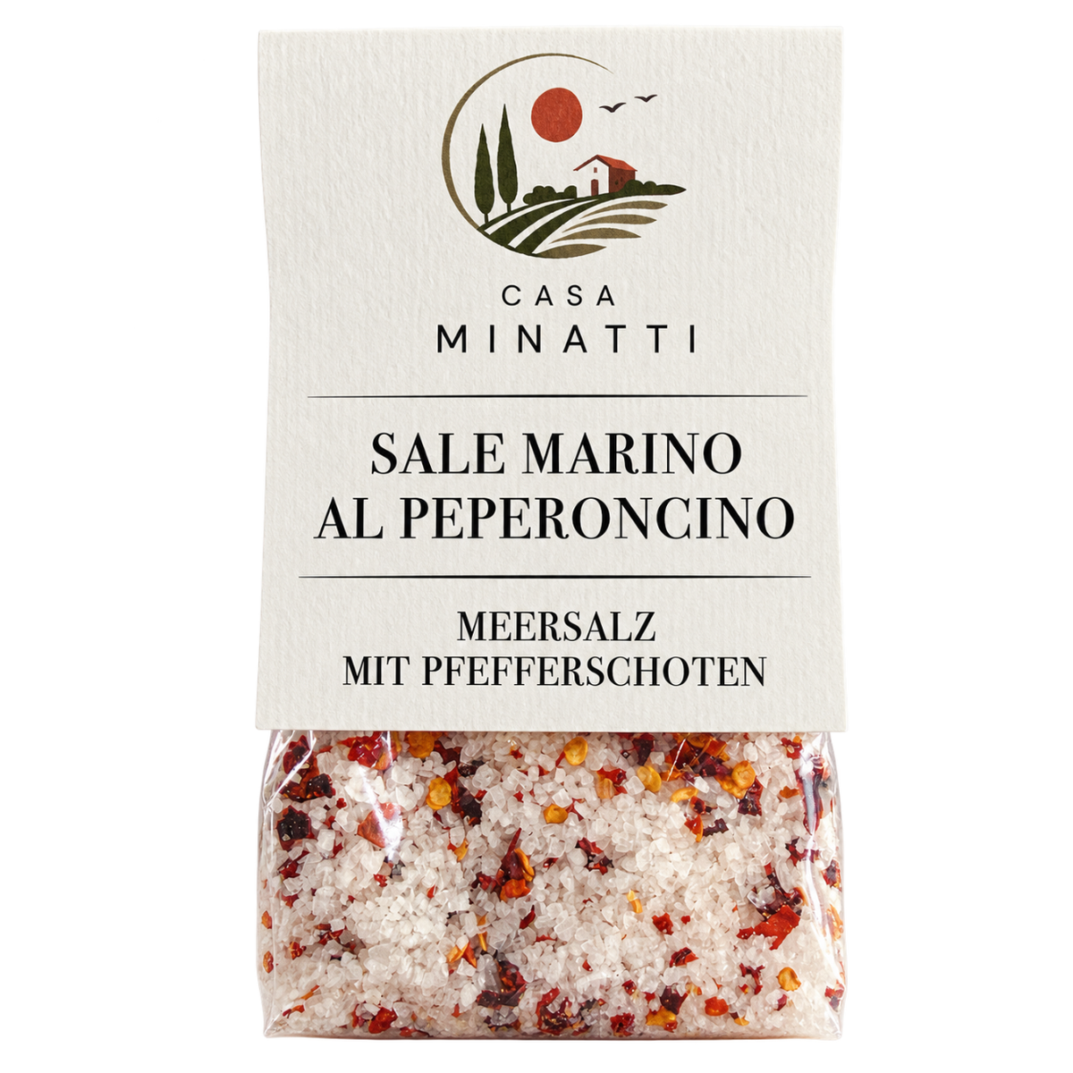 Casa Minatti Sale Marino al Peperoncino – Meersalz mit Chilistückchen, 200 g