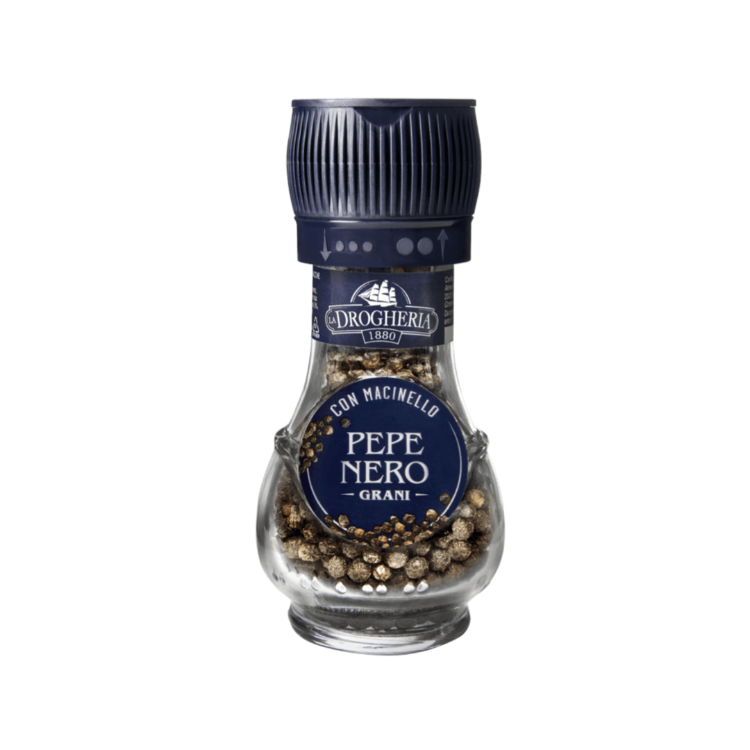 Gewürzmühle mit schwarzem Pfeffer – 45 g - La Drogheria