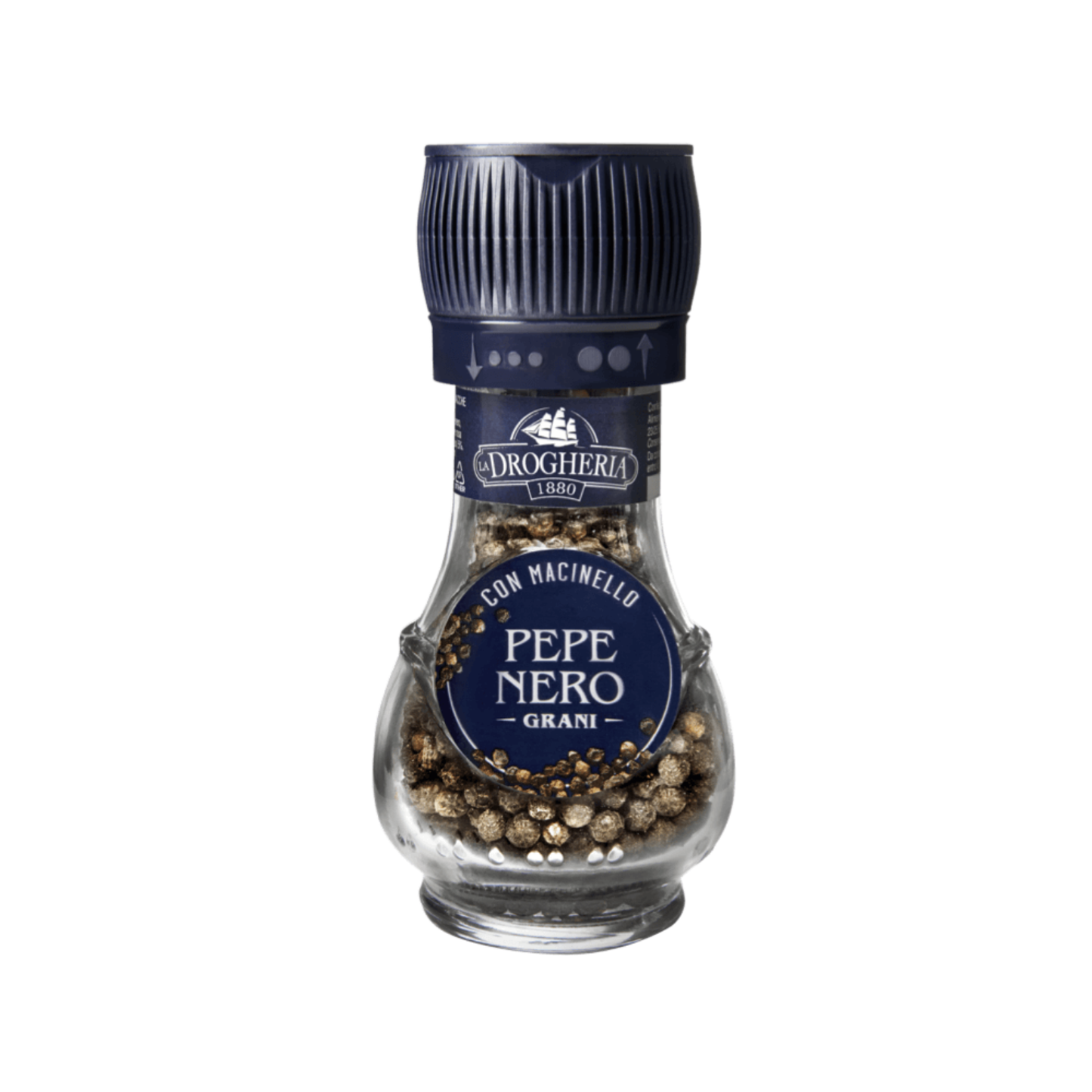 Gewürzmühle mit schwarzem Pfeffer – 45 g - La Drogheria