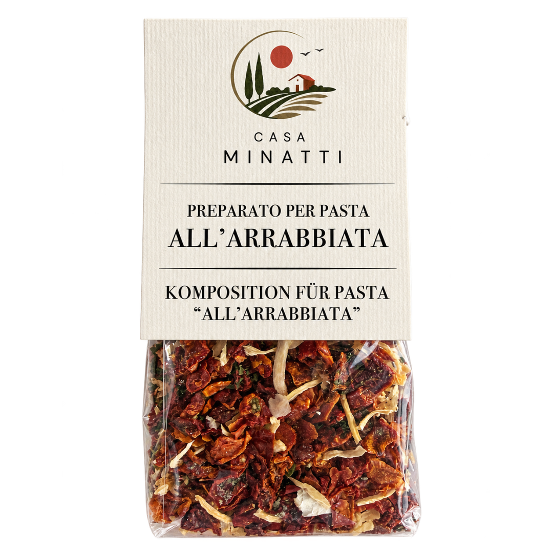 Casa Minatti Preparato all’Arrabbiata – Würzmischung für Pasta, 100 g