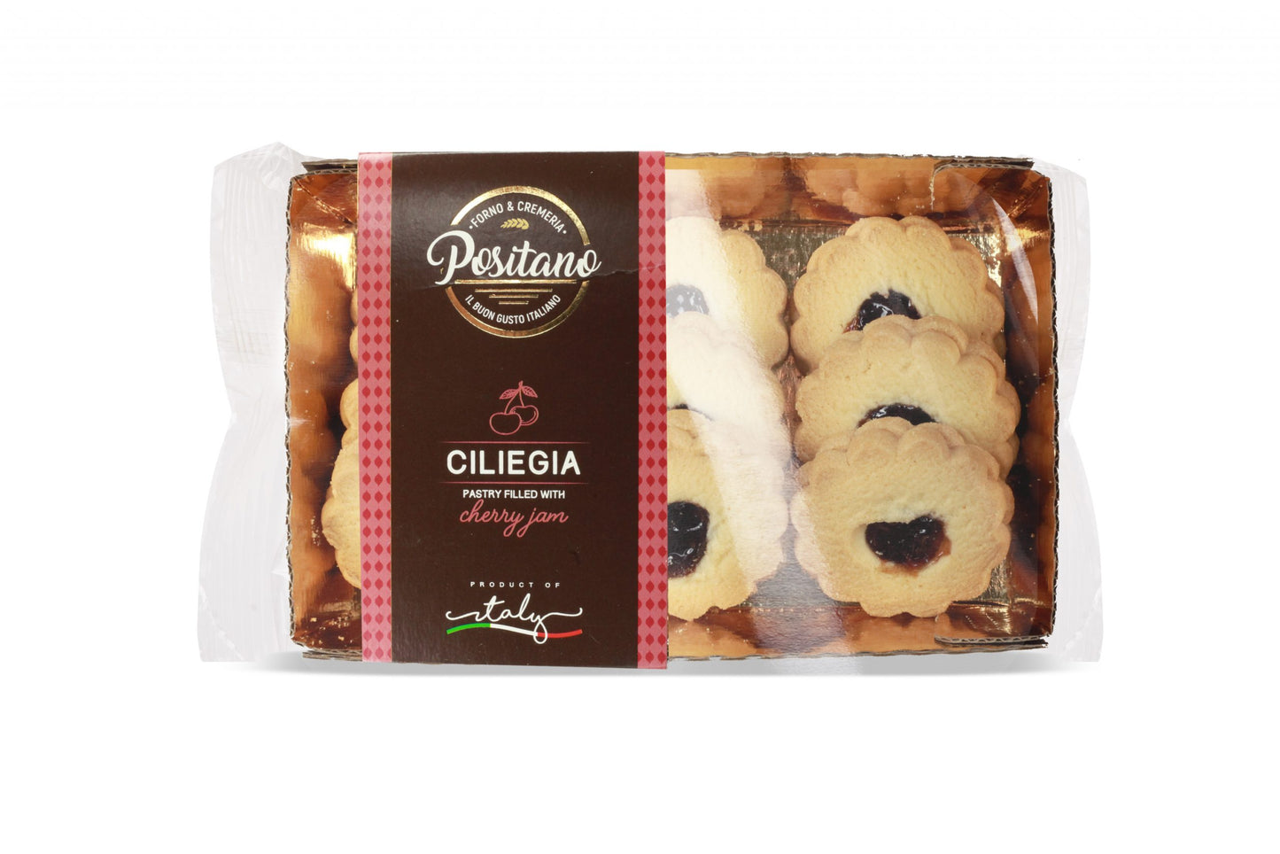 Occhio di Bue mit Kirsch Füllung – Mürbegebäck, 170 g