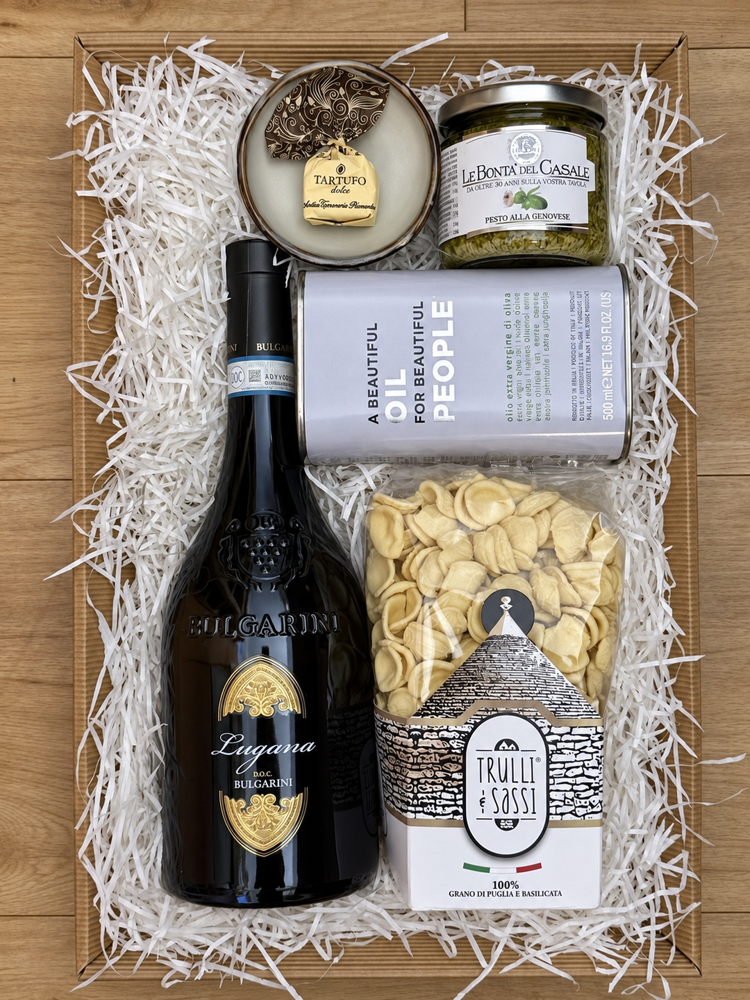 Italienische Genussbox mit Lugana, Pasta & Olivenöl