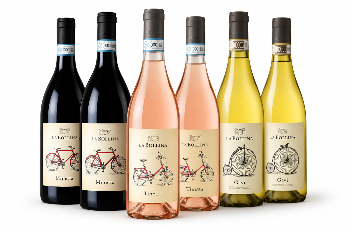 La Bollina Weinpaket – 6 Flaschen Rotwein, Rosé & Weißwein | Piemont
