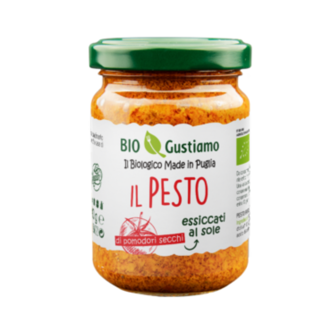 Bio Pesto aus sonnengetrockneten Tomaten Vegan 140 g – Gustiamo