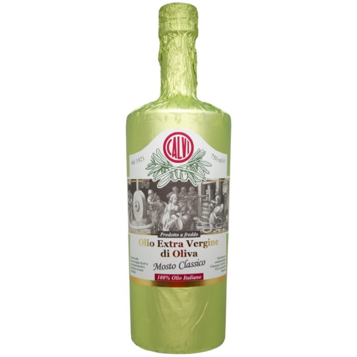 Olivenöl in grüner Flasche