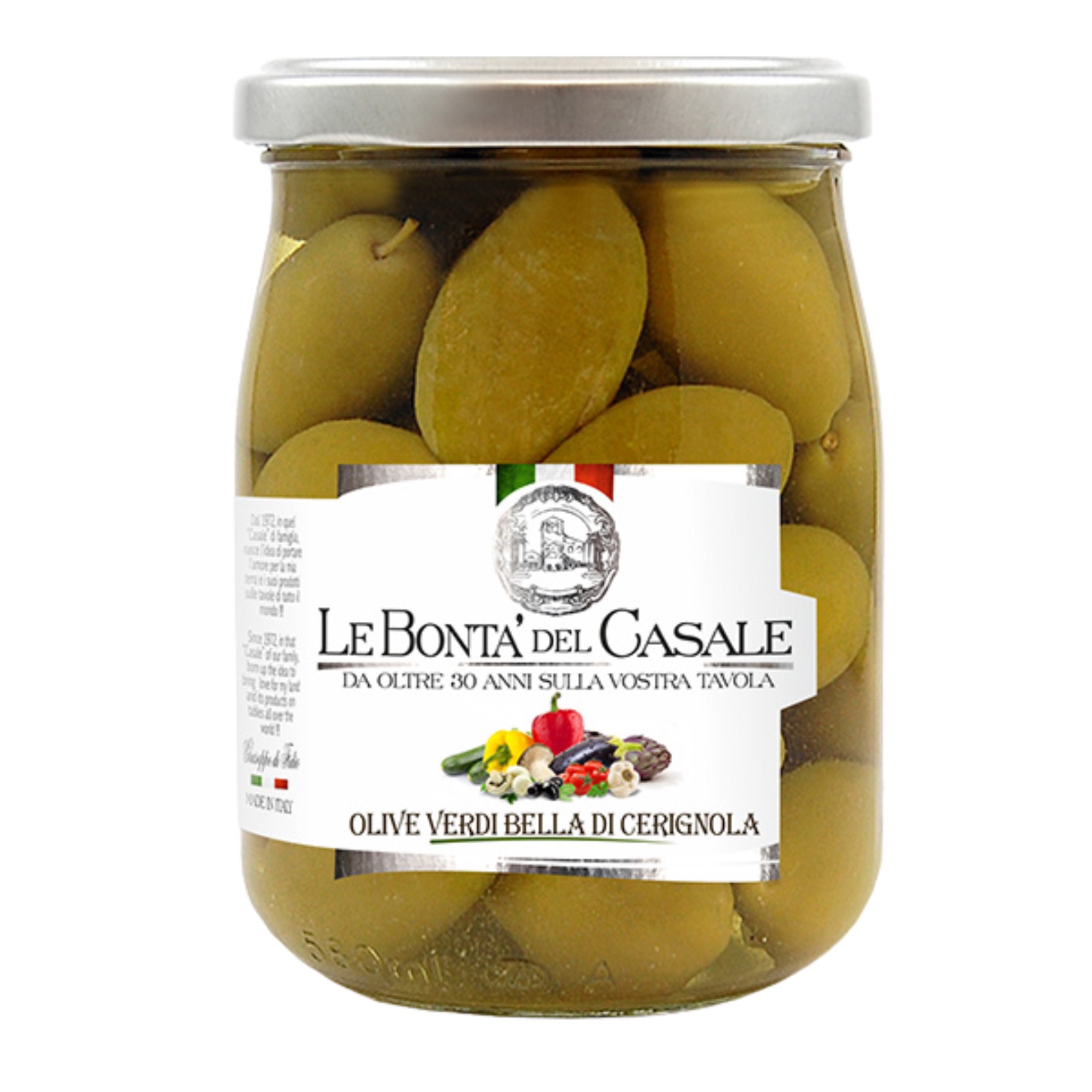 Riesen Oliven in Salzlake 530 ml – Hersteller Le Bonta del Casale