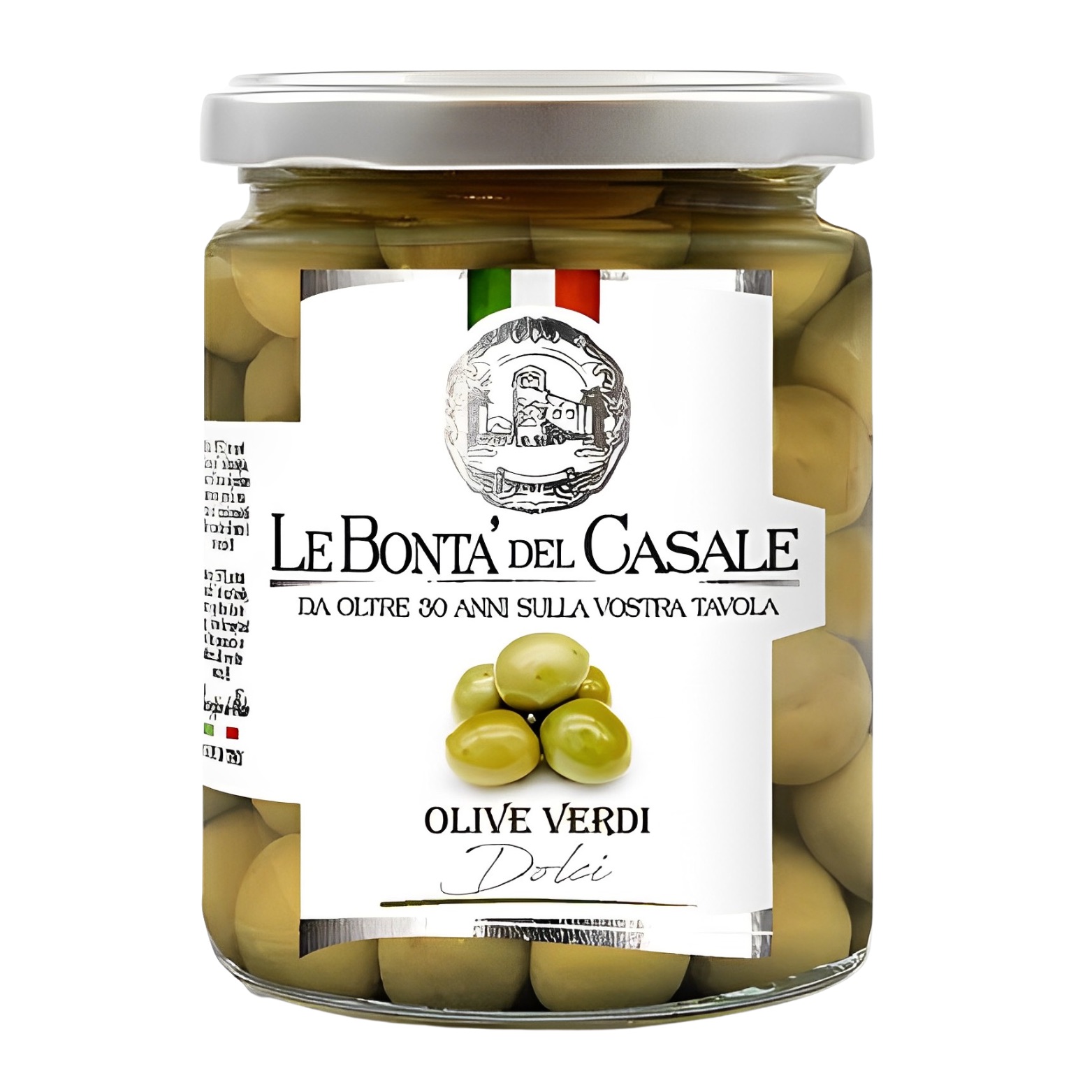 Süße Grüne Oliven in Salzlake 280 g – Hersteller Le Bonta del Casale