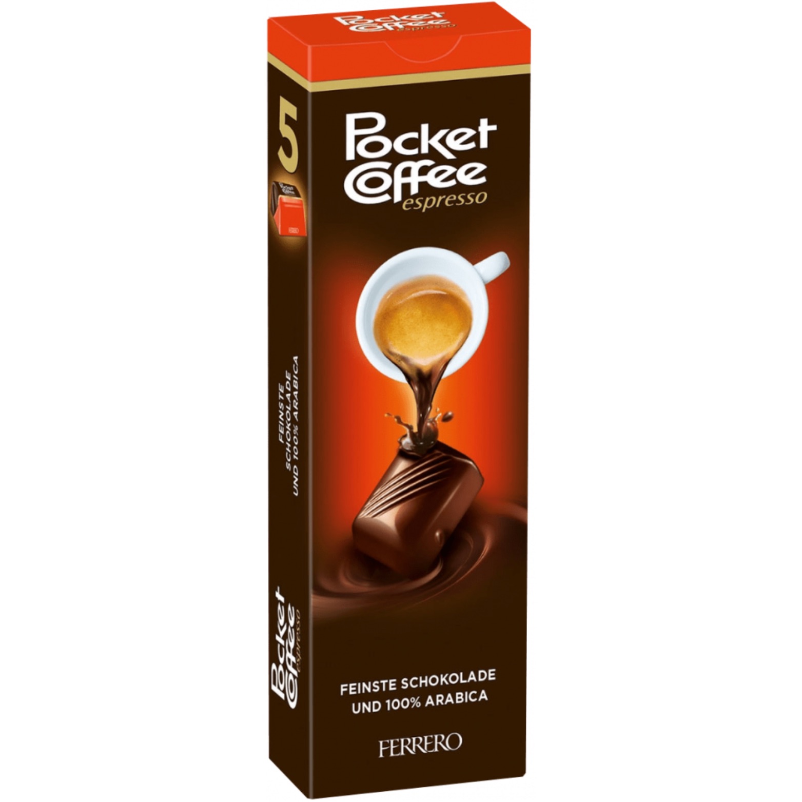 Pocket Coffee Espresso “Ferrero” – 5er Riegel, 62,5 g
