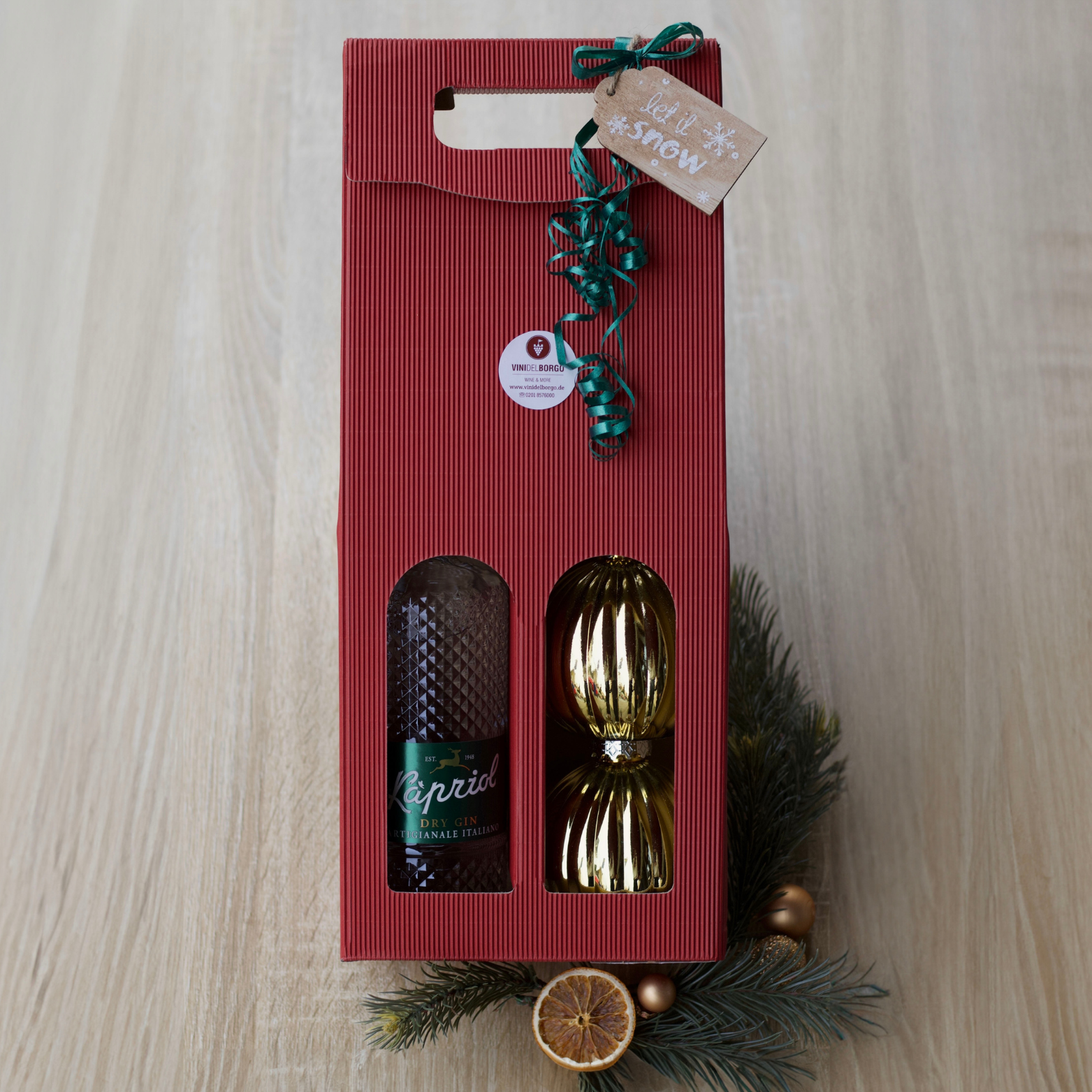 Frohe Gin-Mas – Perfekt verpackt in einer festlichen Geschenk Tragebox!